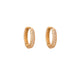 Par de huggies con piedras básico 1cm  oro 10k