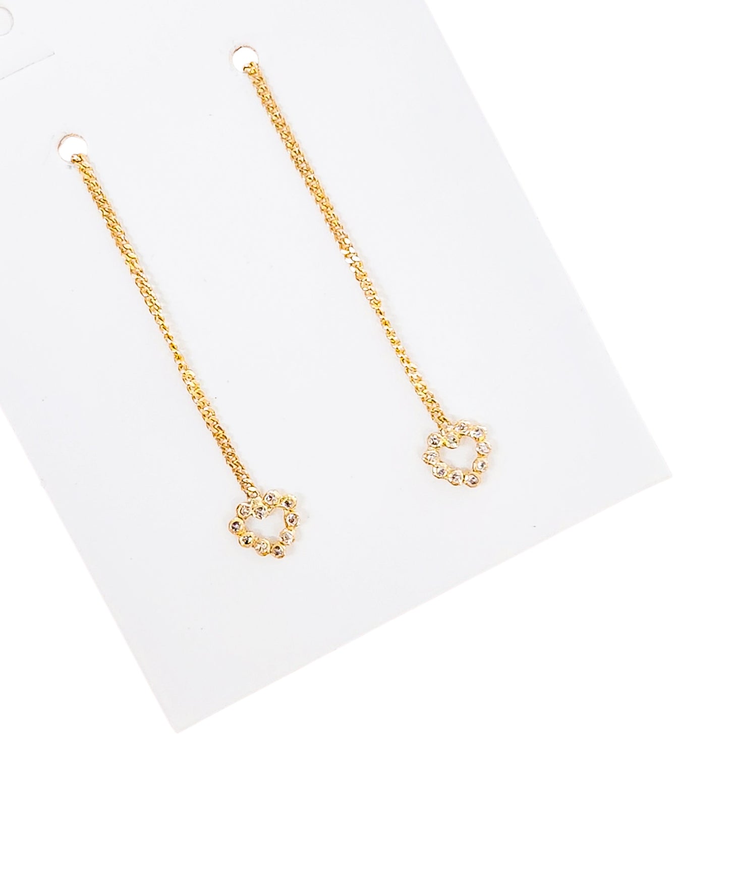 Par de arete colgante corazón oro 10k DORADO