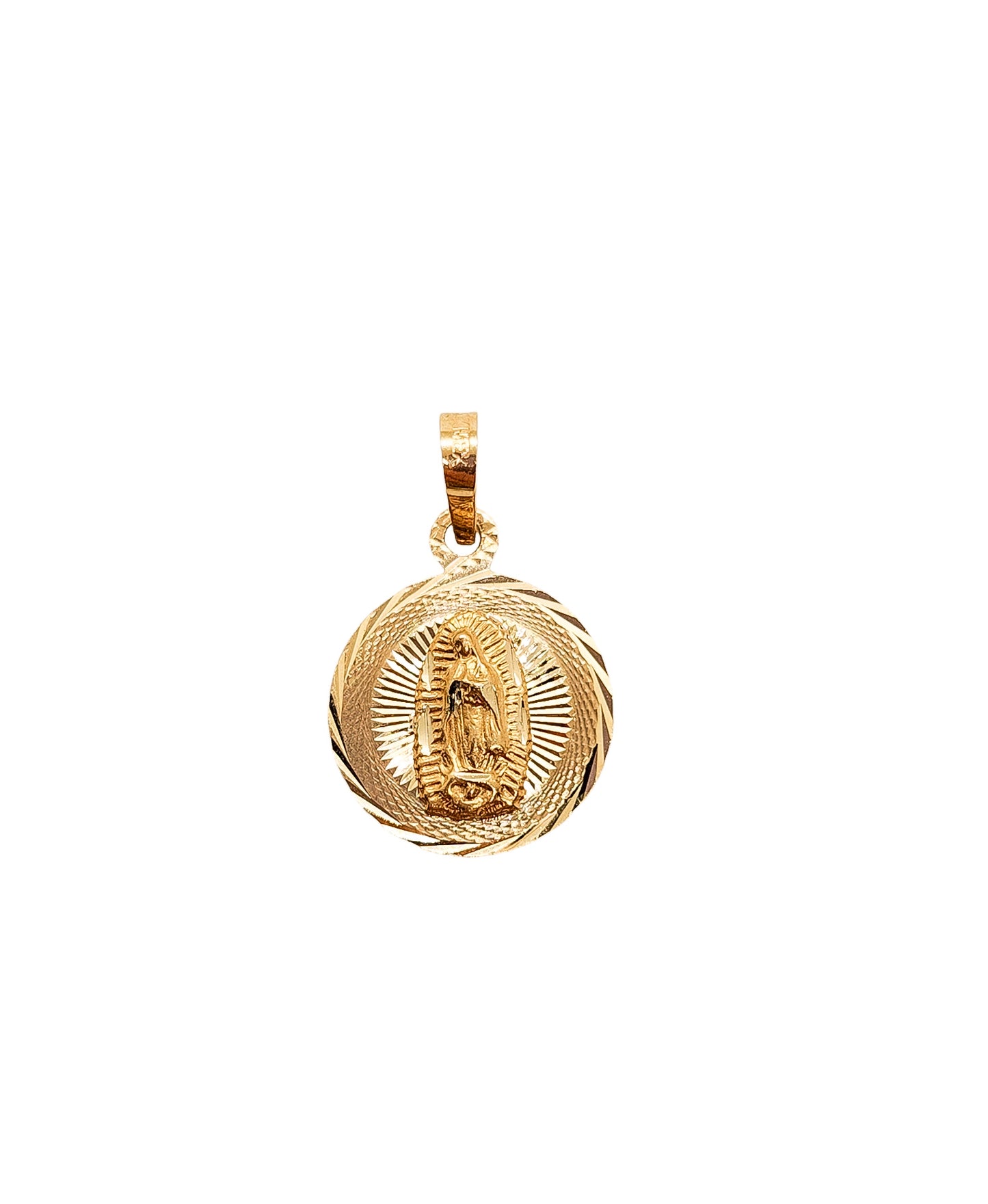 Dije medalla virgen diamantada oro 10k