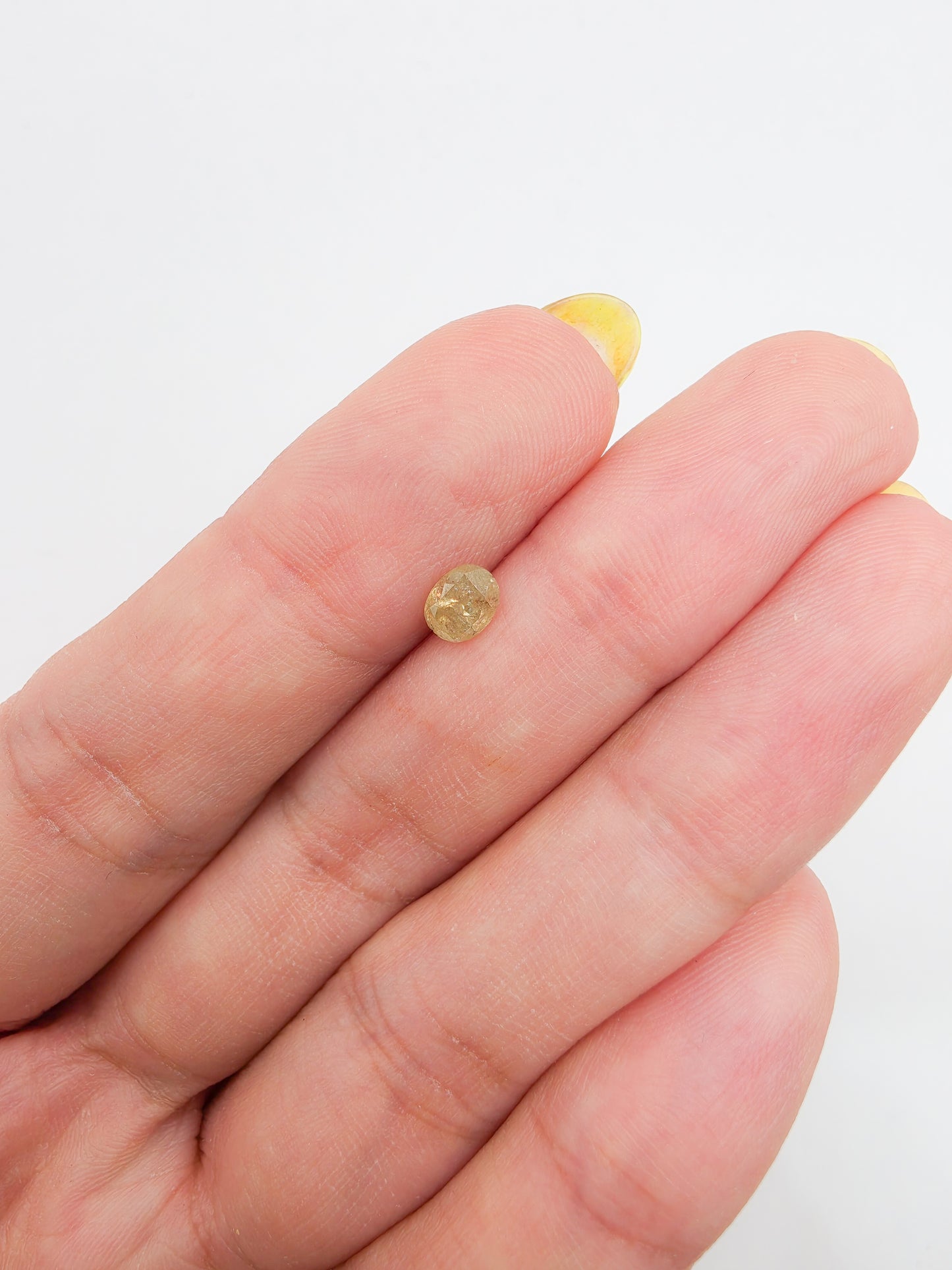 Anillo de diamante natural "Salt and Pepper"solitario oro 10k corte Oval