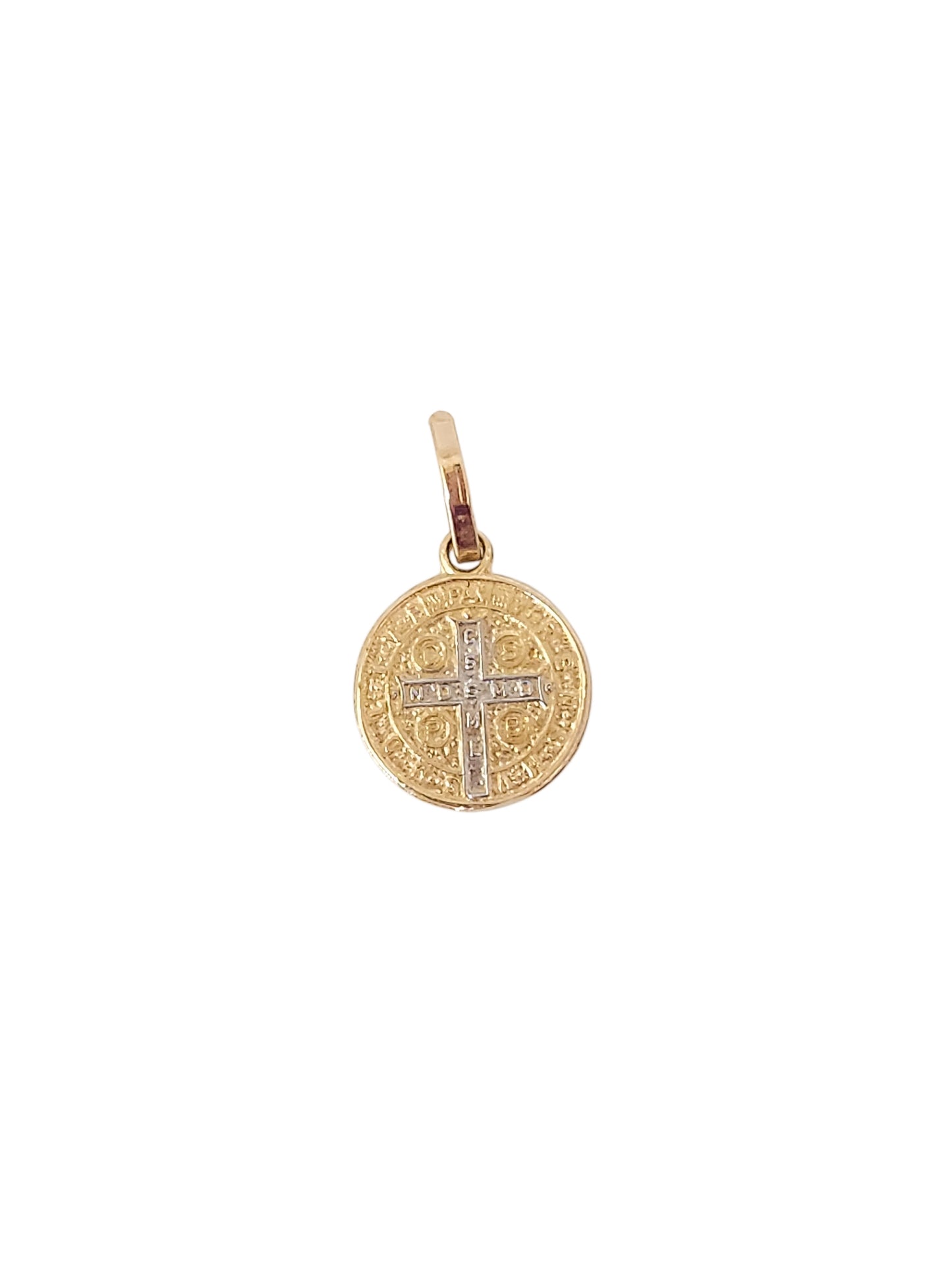 Dije medalla San Benito oro 10k