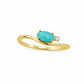 Anillo pinky ring con turquesa natural oro 10k
