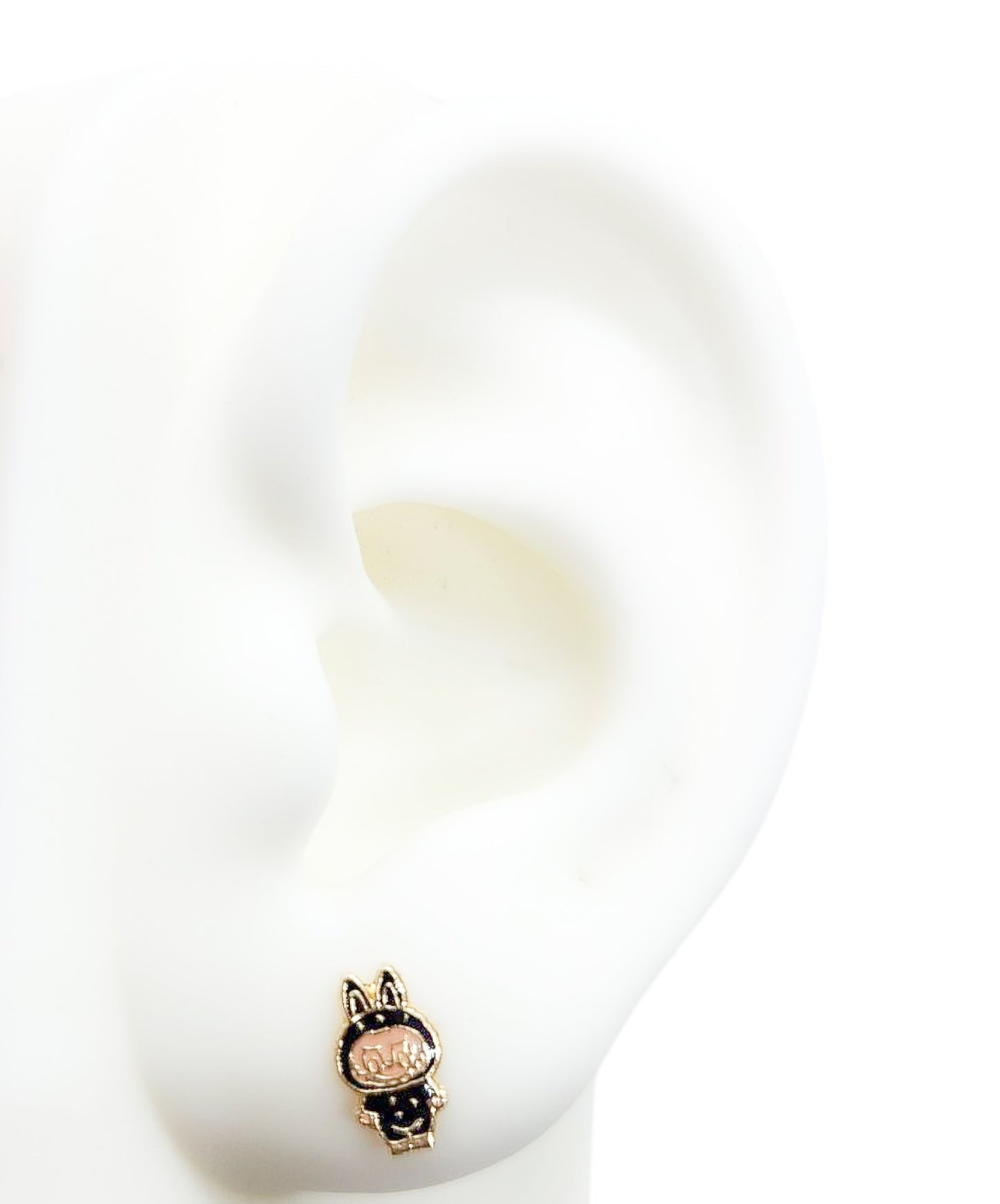 Par o Pieza de Broquel bubu café esmalte oro 10k