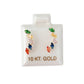 Par de Broquel curvo largo rainbow oro 10k