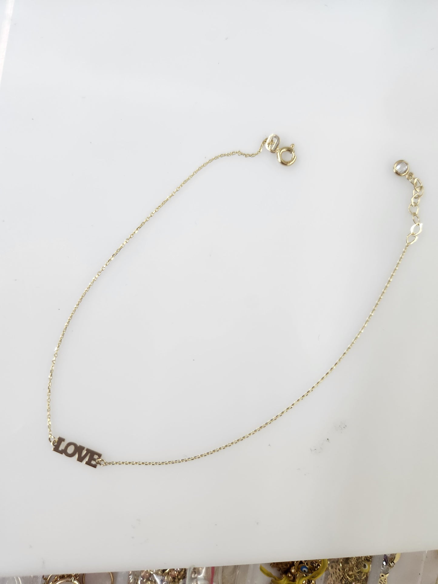 Tobillera LOVE oro 10k