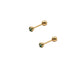 Par de Aretes broquel piedra natural esmeralda plata 925 con baño de oro