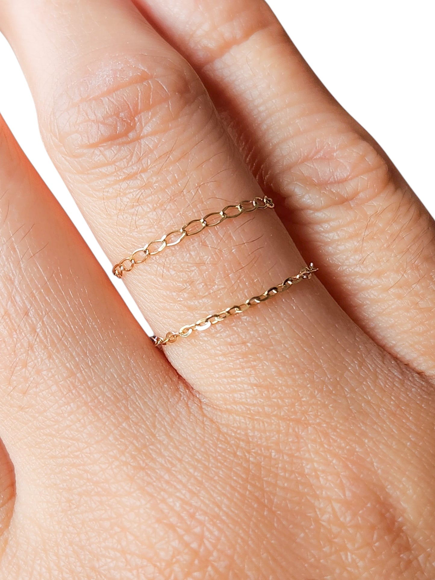 Anillo cadena oro 10k