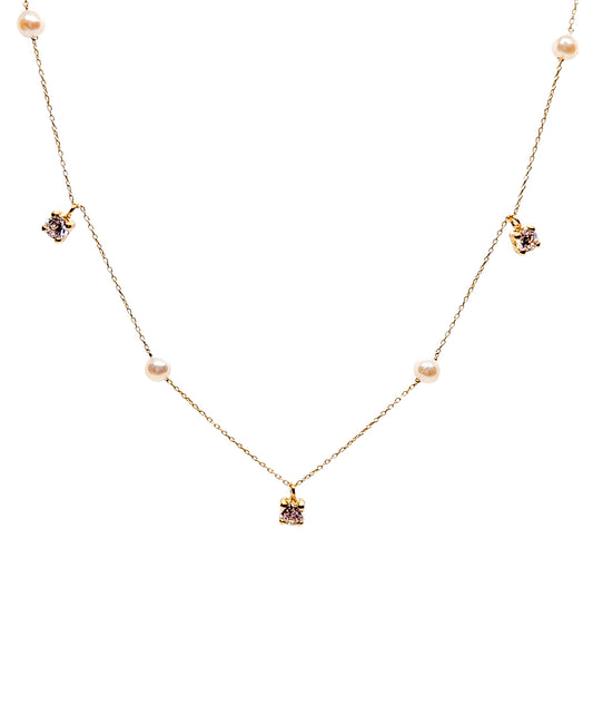 Gargantilla perla natural oro 10k