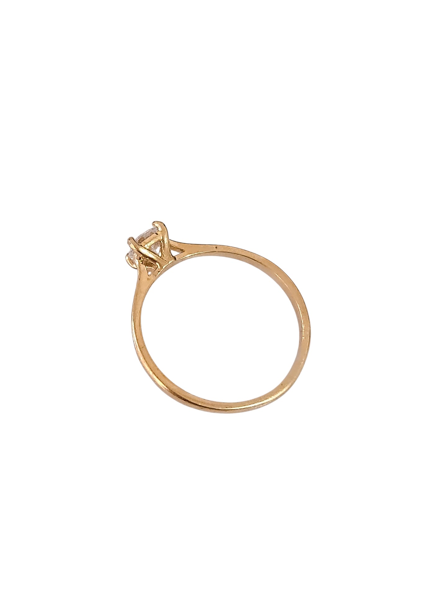 Anillo solitario con zirconia blanca oro 10k