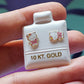 Par de Broquel Kitty esmalte oro 10k