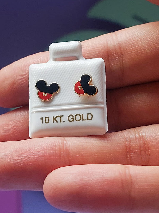 Par o Pieza de Broquel Oro 10k Disney